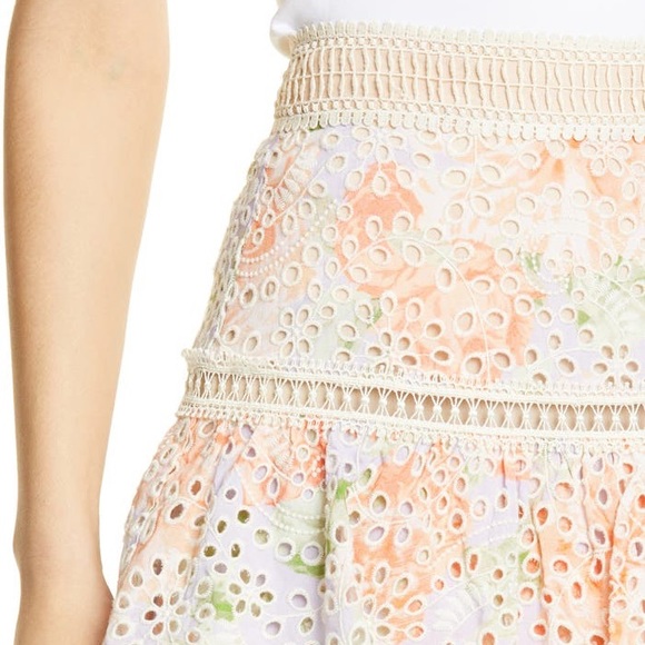 Alice and Olivia Kirsten Embroidered Eyelet Skirt - Picture 3 of 11